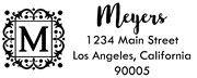 Storybook Inverted Square Letter M Monogram Stamp Sample